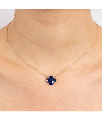 COLLIER VICTORIA LAPIS LAZULI OR JAUNE soldes