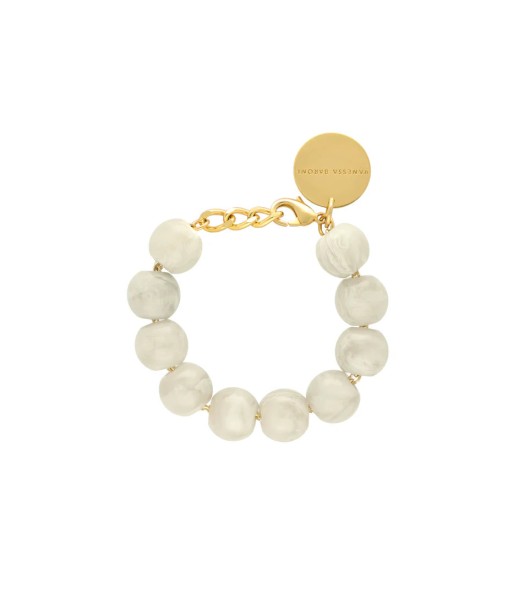 BEADS BRACELET SNOW WHITE MARBLE VANESSA BARONI vous aussi creer 