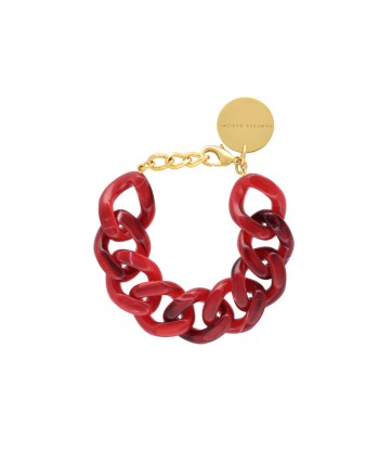 FLAT CHAIN BRACELET RED MARBLE VANESSA BARONI en ligne des produits 