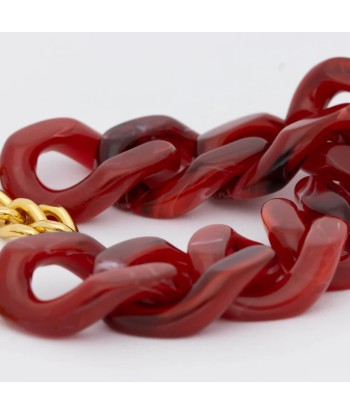 FLAT CHAIN BRACELET RED MARBLE VANESSA BARONI en ligne des produits 