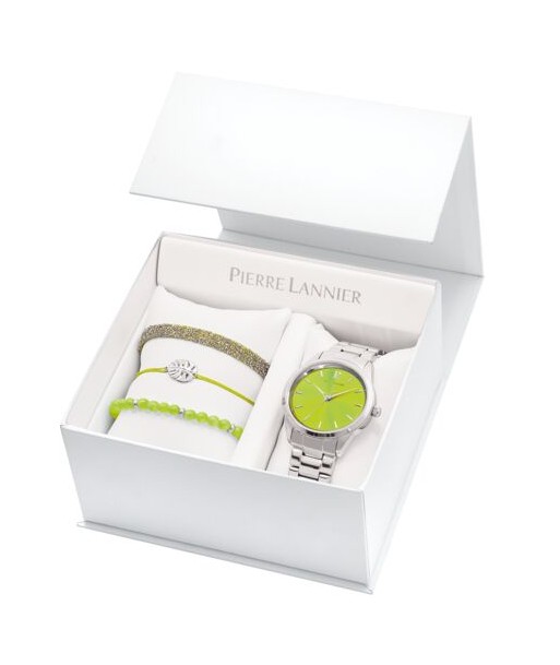 COFFRET PIERRE LANNIER DAME ROXANE CADRAN VERT X LES INTERCHANGEABLES destockage