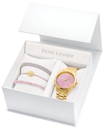 COFFRET PIERRE LANNIER DAME ROXANE CADRAN ROSE X LES INTERCHANGEABLES de l' environnement