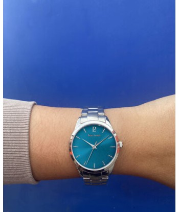 MONTRE PIERRE LANNIER DAME ROXANE CADRAN BLEU ARGENTE le des métaux précieux