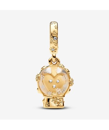 Charm Pandora Pendant Boule de Neige Cœur et Flocon pas chere