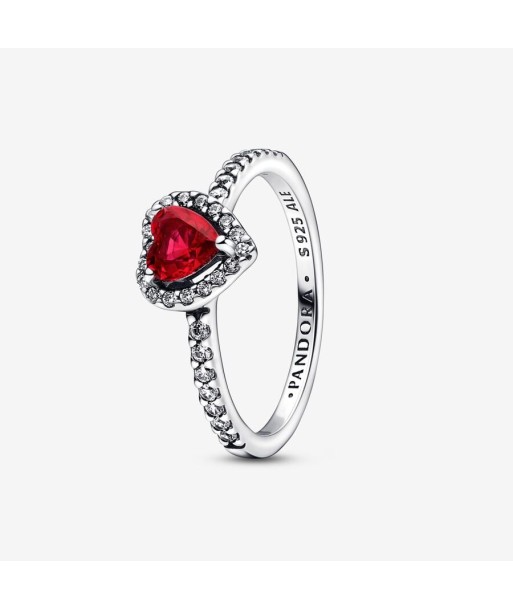 Bague Pandora Cœur Rouge Surélevé pas chere