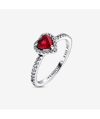 Bague Pandora Cœur Rouge Surélevé pas chere