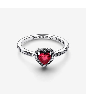 Bague Pandora Cœur Rouge Surélevé pas chere