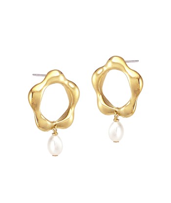 Wildflower Pearl Studs - Gold pas cher chine