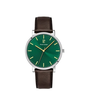 MONTRE PIERRE LANNIER HOMME ESSENTIAL BRUN CADRAN VERT JUSQU'A -70%! 