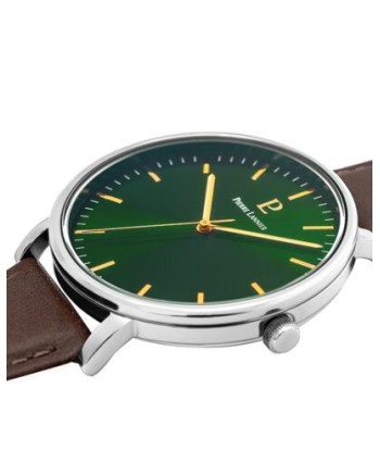 MONTRE PIERRE LANNIER HOMME ESSENTIAL BRUN CADRAN VERT JUSQU'A -70%! 