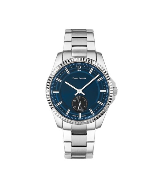 MONTRE PIERRE LANNIER HOMME METROPOLITAN ACIER CADRAN BLEU meilleur choix