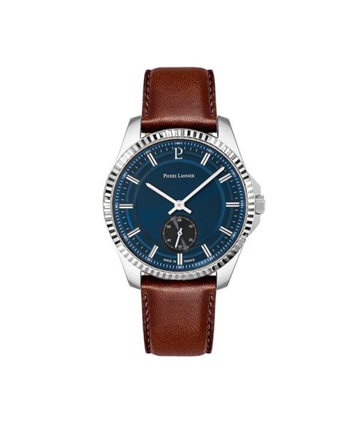 MONTRE PIERRE LANNIER HOMME METROPOLITAN BRUN CADRAN BLEU les ligaments