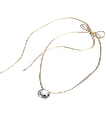 Lola Tie Necklace - Silver pas cher