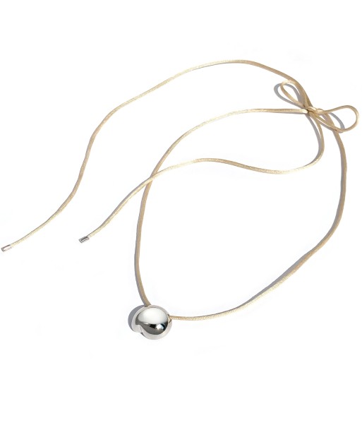 Lola Tie Necklace - Silver pas cher