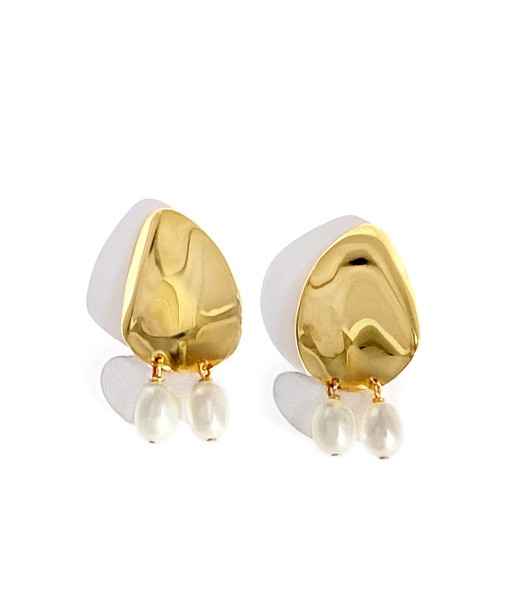 Petal Pearl Studs - Gold outlet