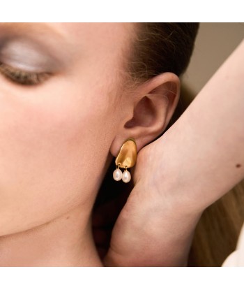 Petal Pearl Studs - Gold outlet