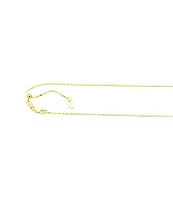 10KT Yellow Gold 1mm Adjustable Box Chain pas chere