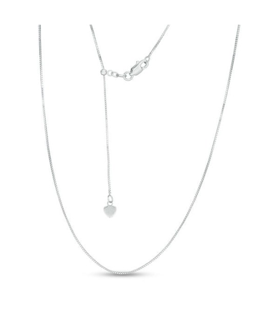 0.8mm Sterling Silver Adjustable Box Chain pas chere