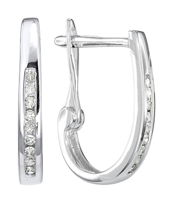 Diamond J Hoop Earrings: White Gold les ligaments