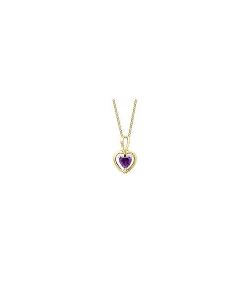 Yellow Gold Amethyst Heart Necklace plus qu'un jeu 