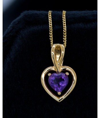 Yellow Gold Amethyst Heart Necklace plus qu'un jeu 