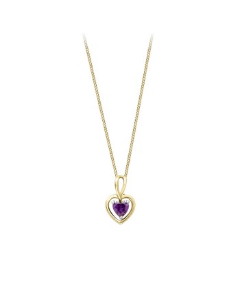 Yellow Gold Amethyst Heart Necklace plus qu'un jeu 