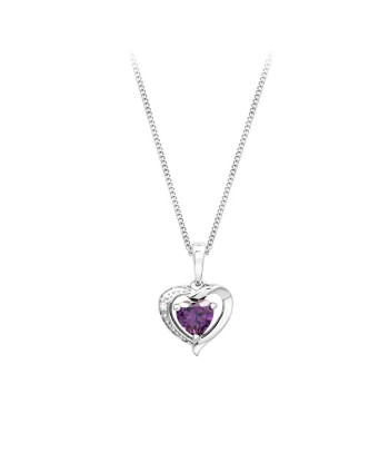 Amethyst Heart White Gold Necklace w/ Diamond les muscles