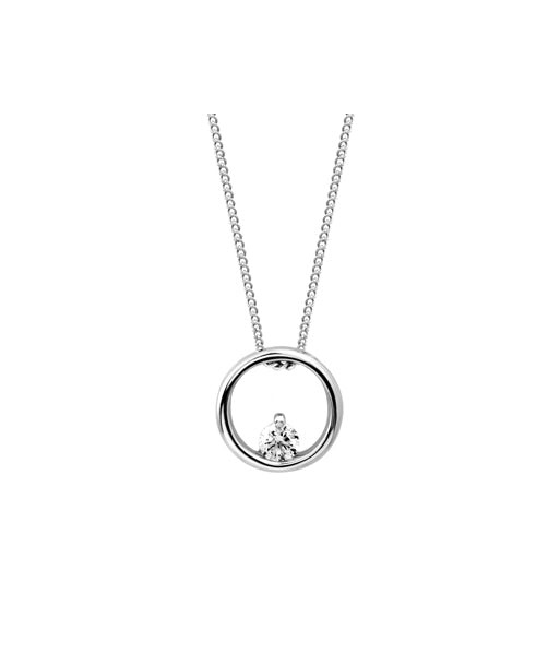 Circle of Life White Gold Necklace w/ Diamond shop