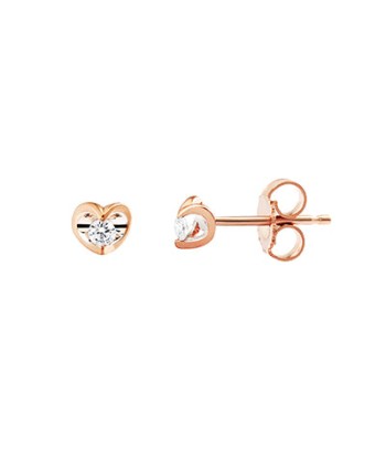 .06CT Half Moon Rose Gold Diamond Studs 2023