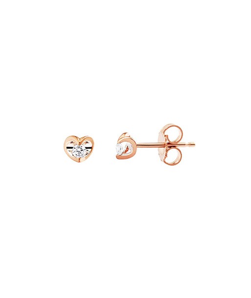 .06CT Half Moon Rose Gold Diamond Studs 2023