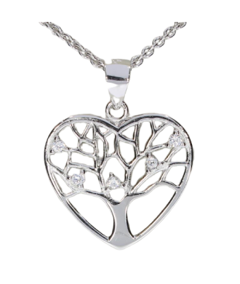 Casablanca Family Tree in Heart Sterling Silver Necklace store