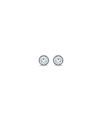 Casablanca Sterling Silver Bezel Set Round Crystal Studs en ligne