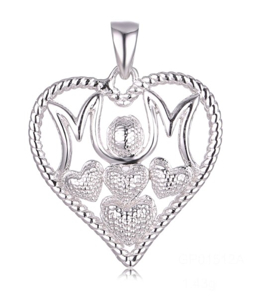 Sterling Silver Mom Heart Necklace vous aussi creer 