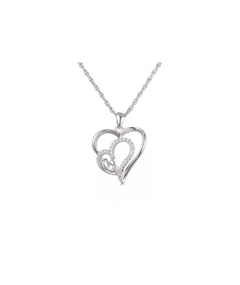 Mother and Child Sterling Silver Double Heart Necklace acheter