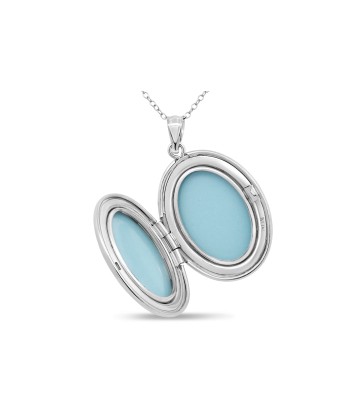 "I Love You to the Moon and Back" Sterling Silver Oval Locket Necklace ou a consommer sur place