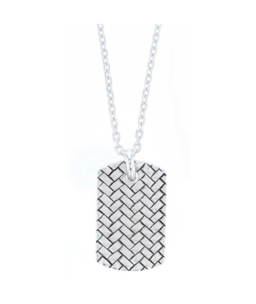 Casablanca Dog Tag Sterling Silver Weave Necklace plus qu'un jeu 