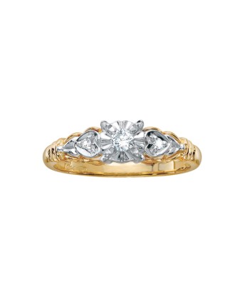 Yellow Gold Round Diamond Engagement Ring commande en ligne