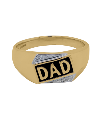 Yellow Gold Diamond Dad Men's Ring votre