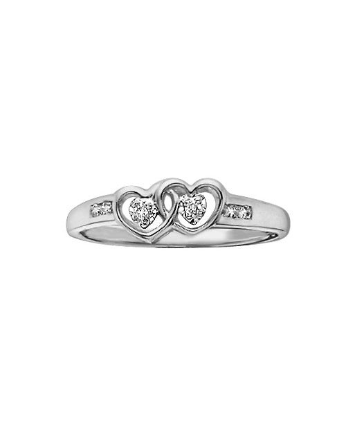 Double Heart Diamond Promise Ring Voir les baskets