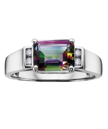 Mystic Topaz and Diamond White Gold Ring s'inspire de l'anatomie humaine