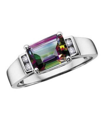 Mystic Topaz and Diamond White Gold Ring s'inspire de l'anatomie humaine