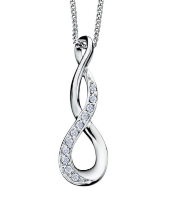 10KT White Gold Diamond Infinity Necklace du meilleur 