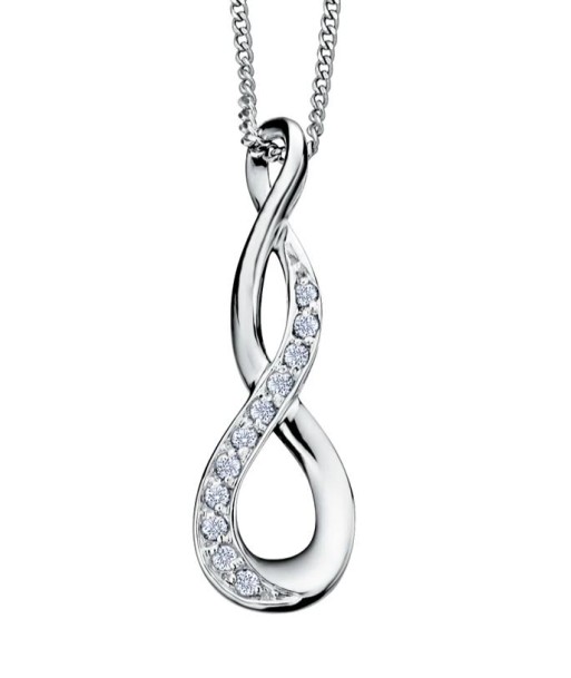 10KT White Gold Diamond Infinity Necklace du meilleur 