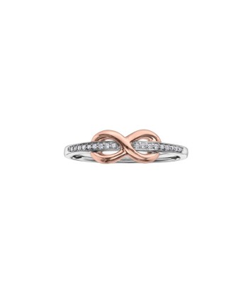 .05CT Diamond Infinity Ring: Two Tone de pas cher