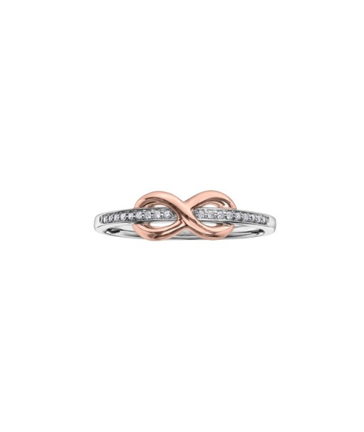 .05CT Diamond Infinity Ring: Two Tone de pas cher