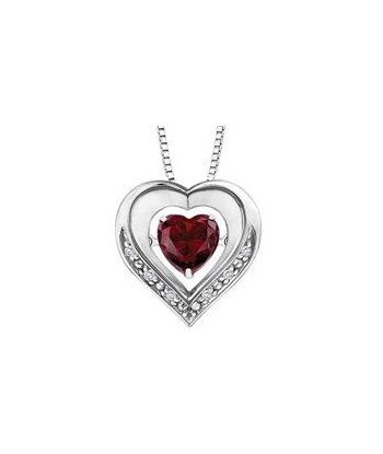 Sterling Silver Diamond & Ruby Pulse Necklace est présent 