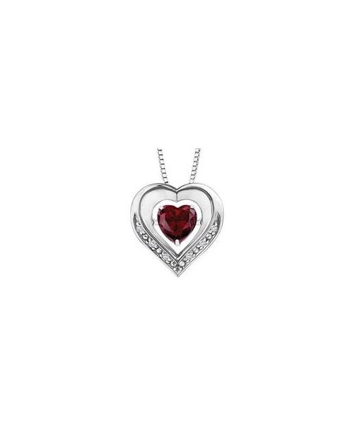 Sterling Silver Diamond & Ruby Pulse Necklace est présent 