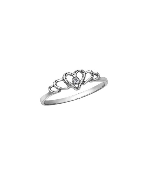 .01CT Heart White Gold Promise Ring les ctes