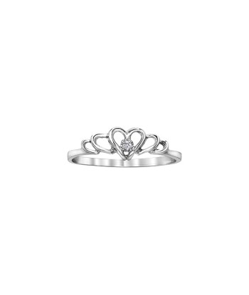 .01CT Heart White Gold Promise Ring les ctes