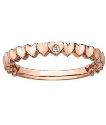 .01CT Diamond Rose Gold Heart Band sélection de produits